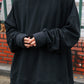 OVERSIZE REVERSE SWEATSHIRTS (BLACK/CHARCOAL)