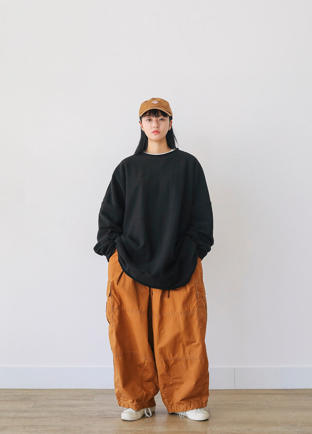 OVERSIZE REVERSE SWEATSHIRTS (BLACK/CHARCOAL)