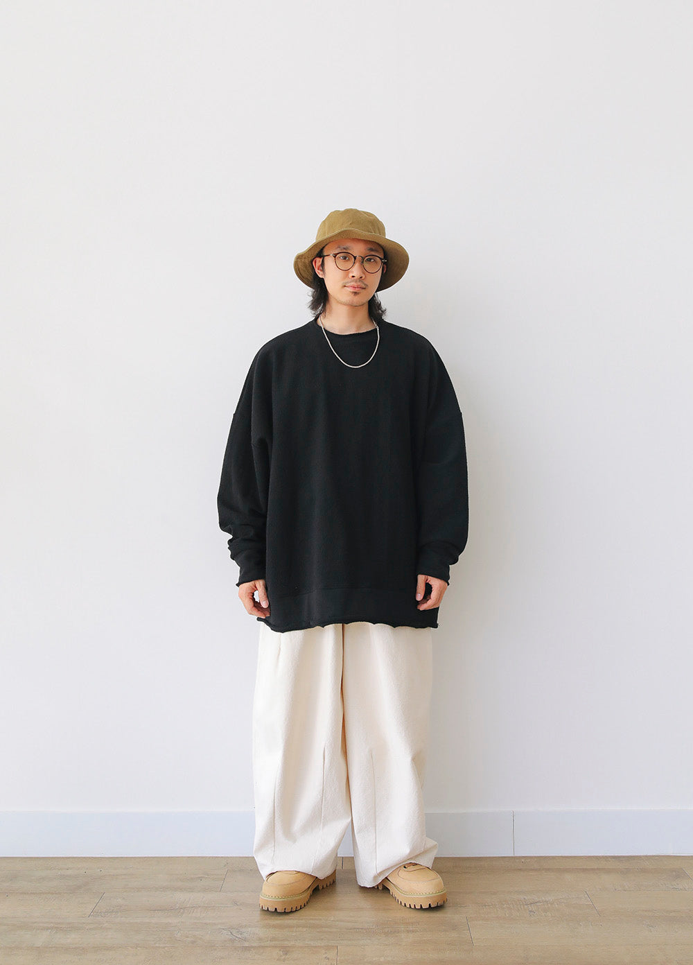 OVERSIZE REVERSE SWEATSHIRTS (BLACK/CHARCOAL)