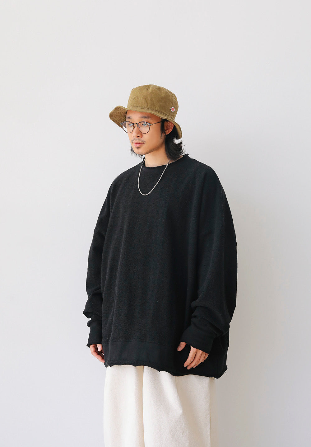 OVERSIZE REVERSE SWEATSHIRTS (BLACK/CHARCOAL)