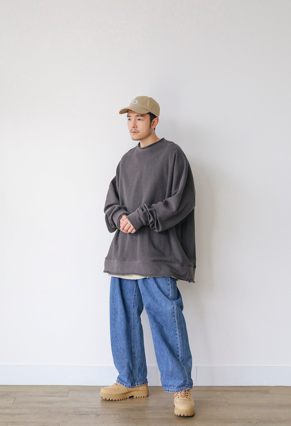 OVERSIZE REVERSE SWEATSHIRTS (BLACK/CHARCOAL)