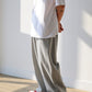 WIDE COTTON PANTS (BLACK/GREY)