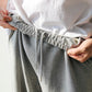 WIDE COTTON PANTS (BLACK/GREY)