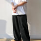 WIDE COTTON PANTS (BLACK/GREY)