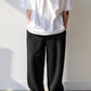 WIDE COTTON PANTS (BLACK/GREY)