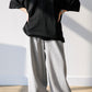 WIDE COTTON PANTS (BLACK/GREY)