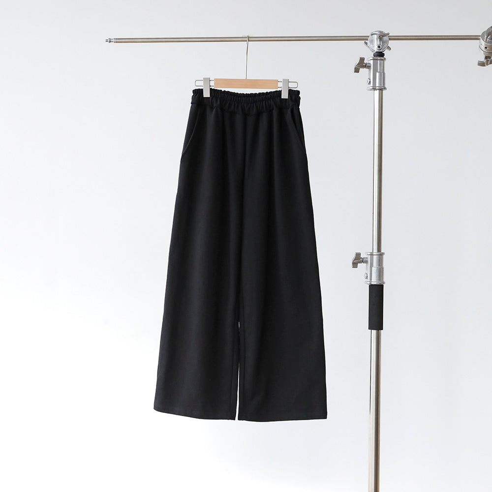 WIDE COTTON PANTS (BLACK/GREY)