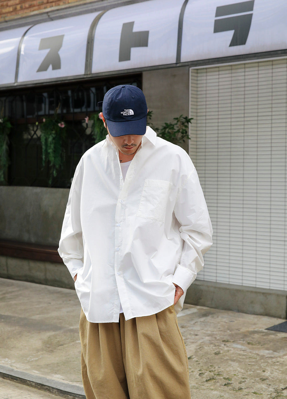 OVERSIZE POCKET SHIRTS (BLACK/CREAM)