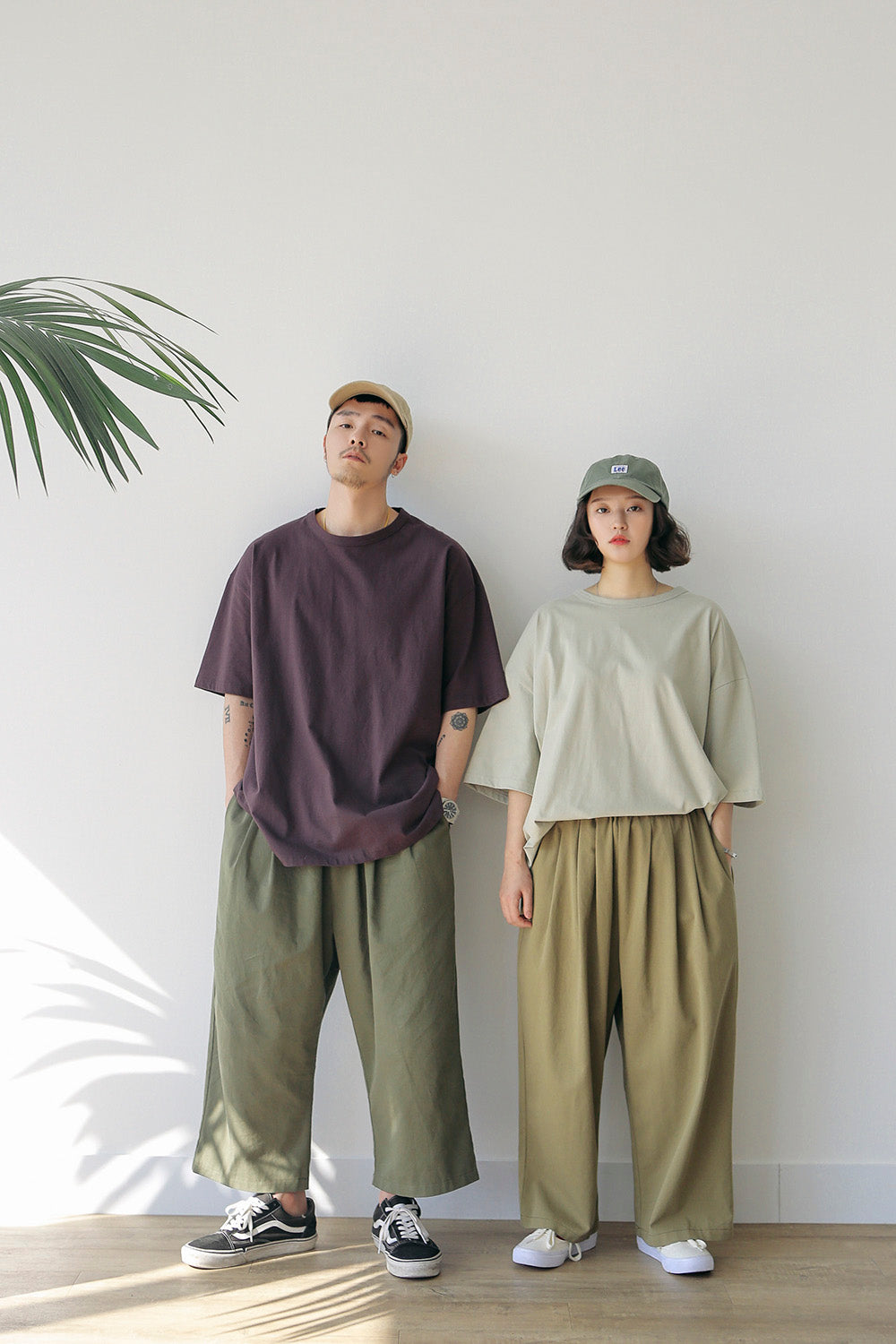 WIDE FIT PANTS (KHAKI COLOR)