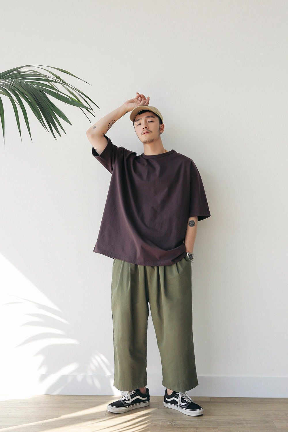 WIDE FIT PANTS (KHAKI COLOR)