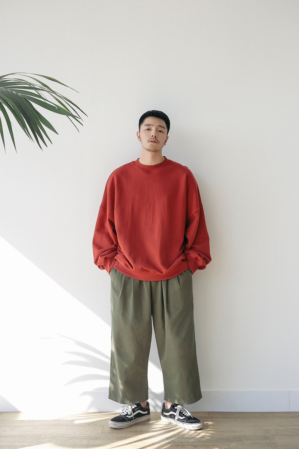 WIDE FIT PANTS (KHAKI COLOR)