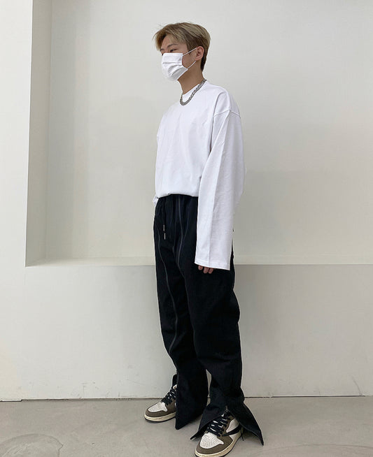 CUT LINE PANTS (BLACK COLOR)