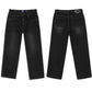 REGULAR CROP DENIM JEANS (BLACK)