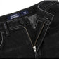 REGULAR CROP DENIM JEANS (BLACK)