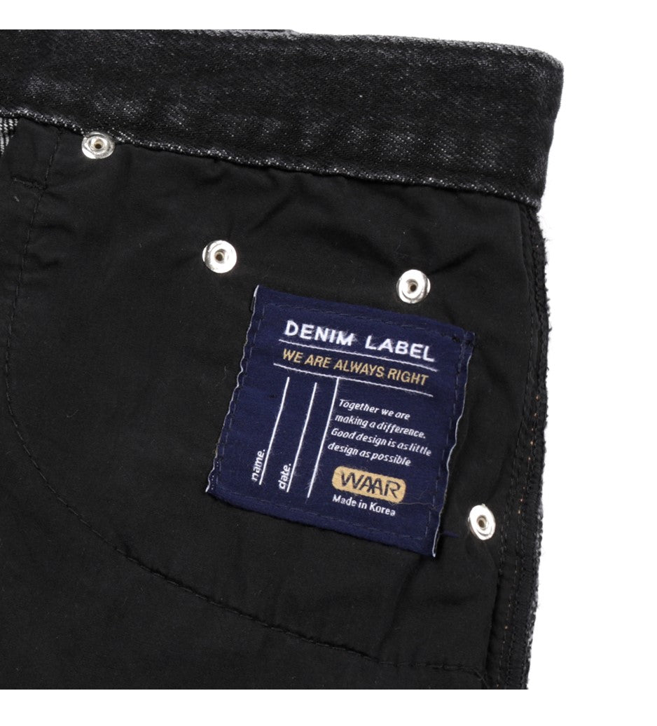 REGULAR CROP DENIM JEANS (BLACK)