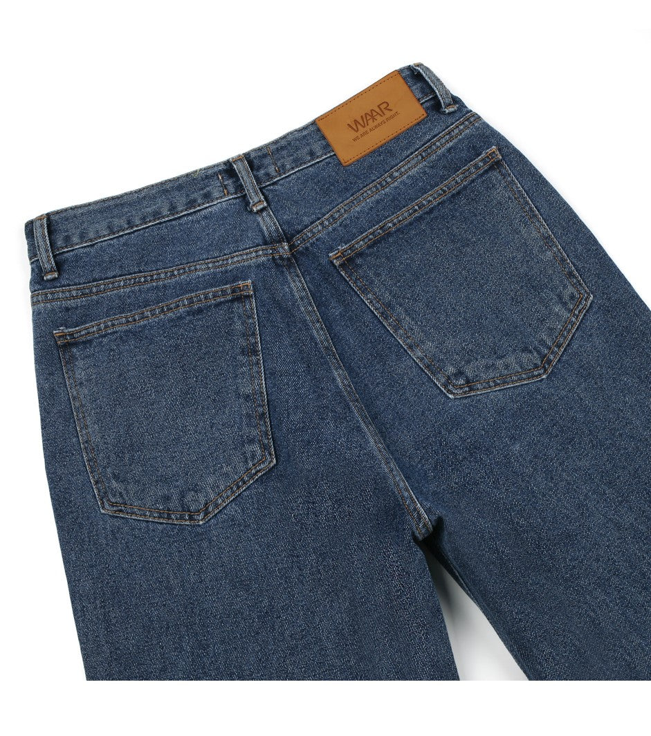 WIDE DENIM JEANS (DARK BLUE)