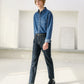 SLIM STRAIGHT DENIM JEANS (INDIGO)