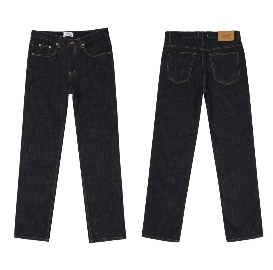 SLIM STRAIGHT DENIM JEANS (INDIGO)