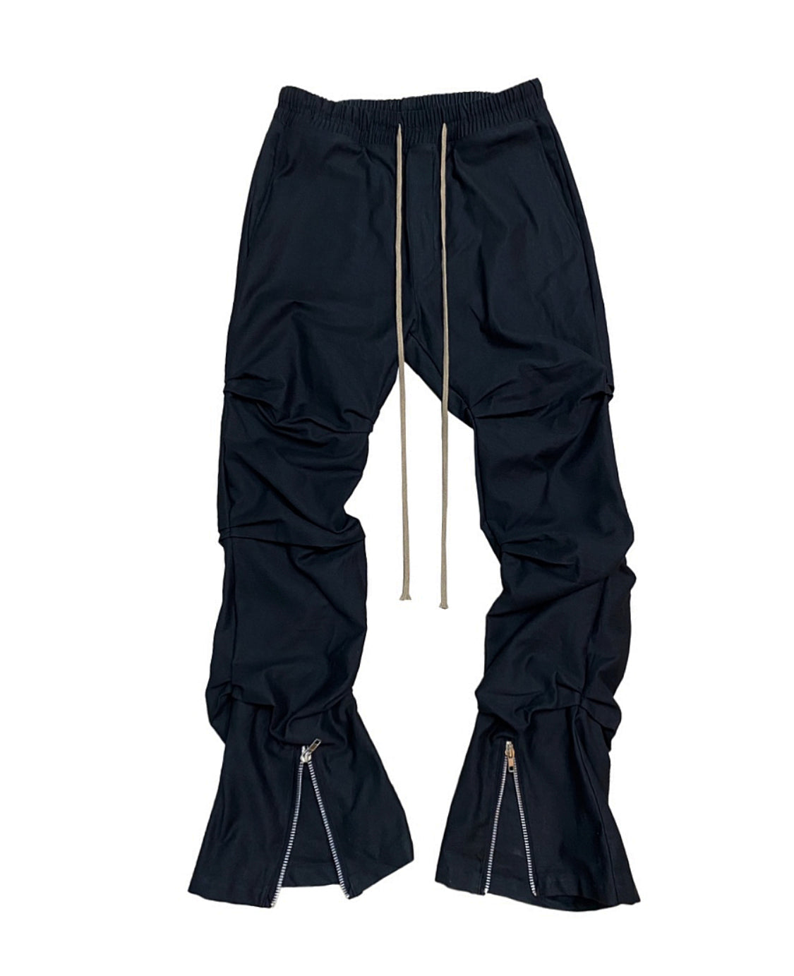 PLEATED ZIPPED PANTS (BLACK)