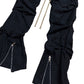 PLEATED ZIPPED PANTS (BLACK)