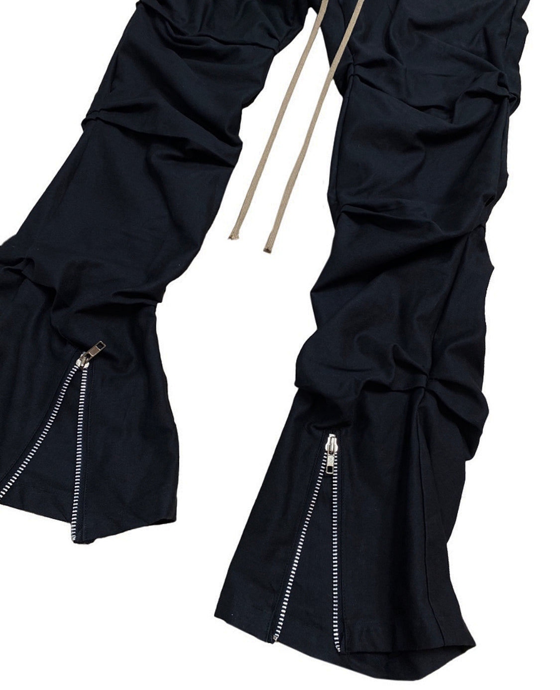 PLEATED ZIPPED PANTS (BLACK)