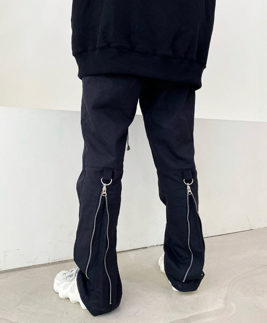 TWO ZIPPER LONG PANTS (BLACK)