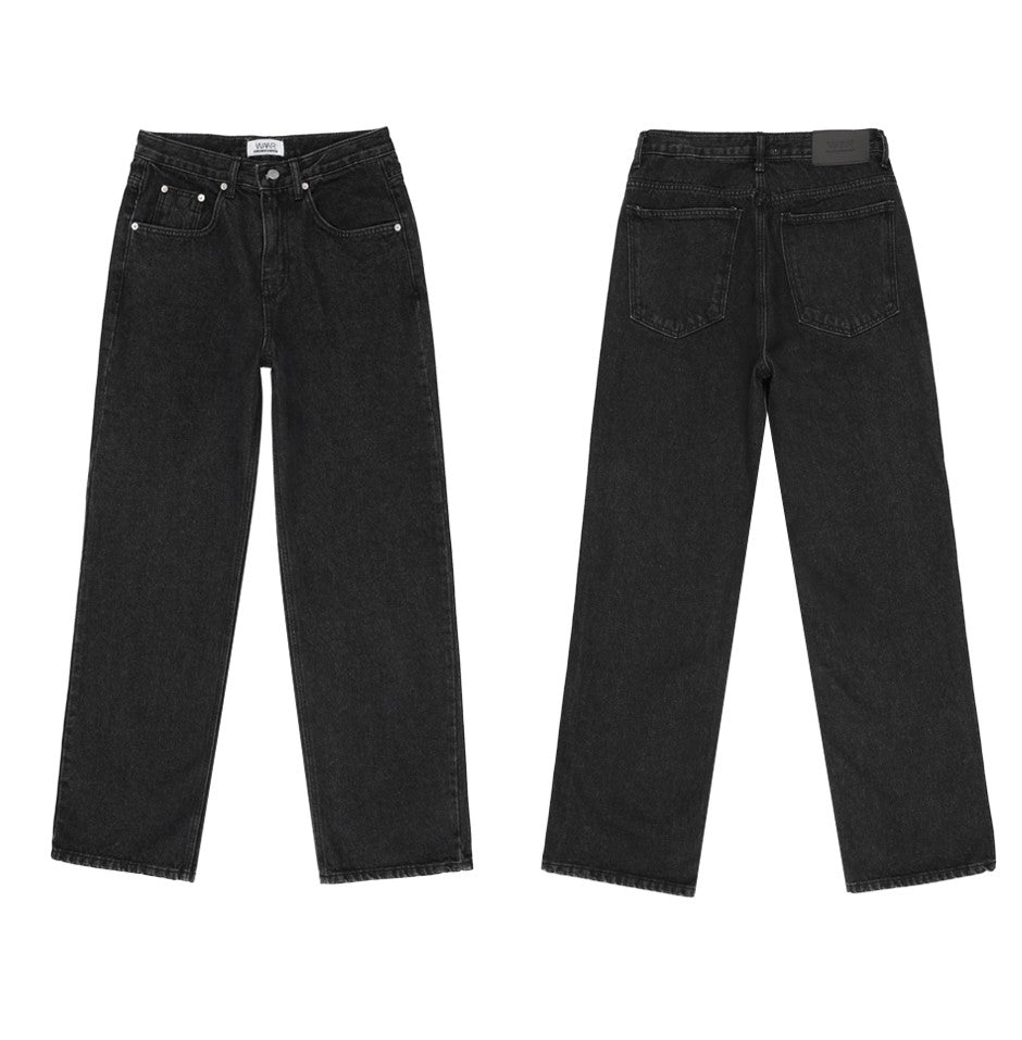 WIDE DENIM JEANS (BLACK COLOR)