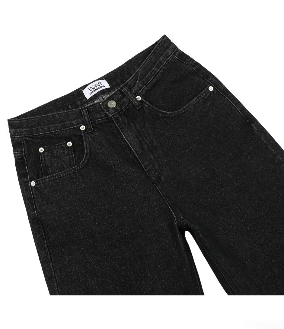 WIDE DENIM JEANS (BLACK COLOR)