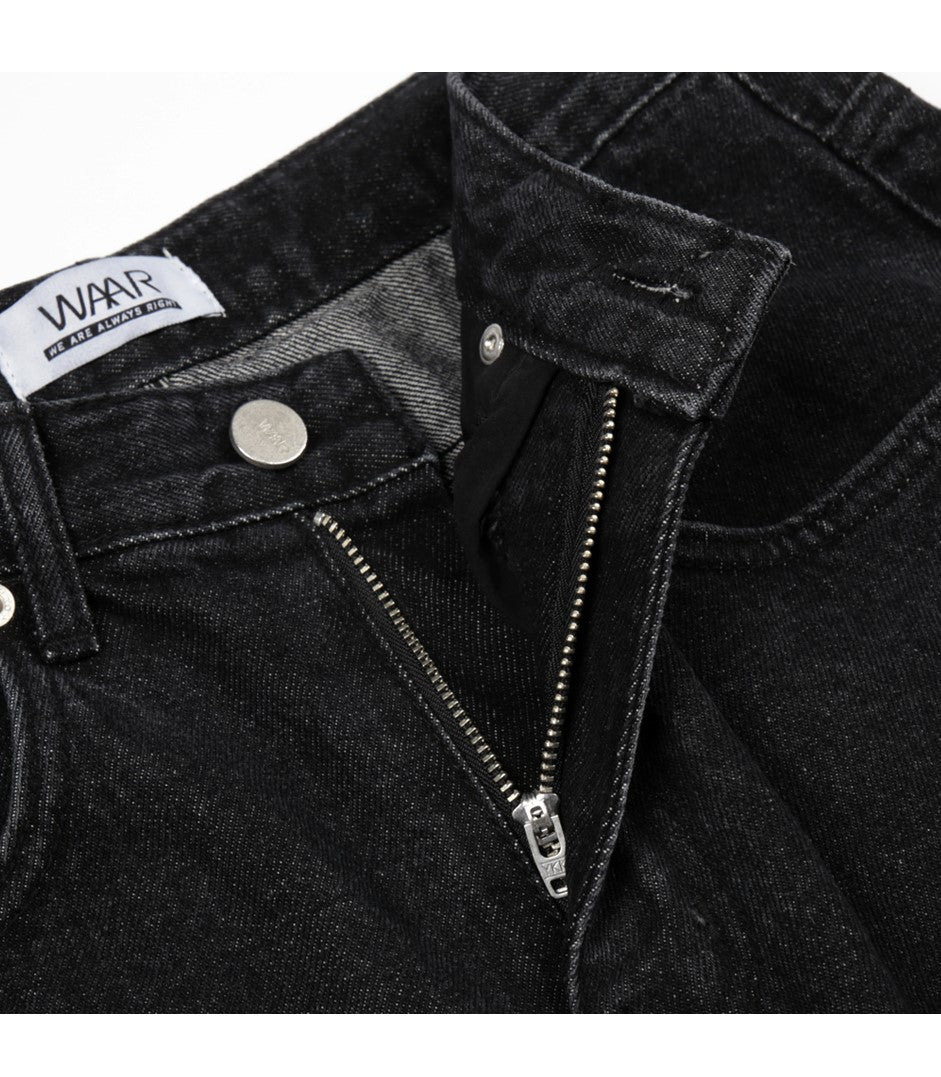 WIDE DENIM JEANS (BLACK COLOR)